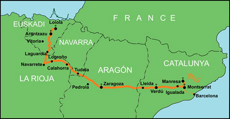 Camino Ignaciano map