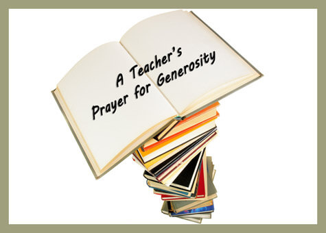 Teacher's Prayer for Generosity - stack of books