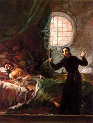 San Francisco de Borja asiste a un moribundo impenitente (boceto). Painting by Francisco de Goya.