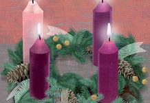 Advent wreath by Marina Seoane © Loyola Press. All rights reserved.