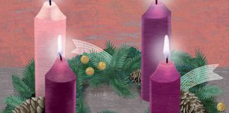 Advent wreath by Marina Seoane © Loyola Press. All rights reserved.