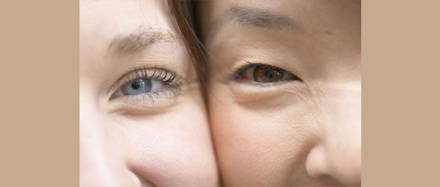 closeup women's faces