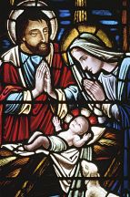 stained glass Nativity - Holy Family