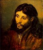 Rembrandt "Young Jew as Christ," also known as "Head of Christ, done from life."