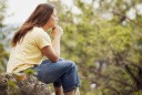 young woman praying