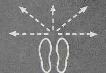 footprints and directional arrows - photo by imelenchon via Morguefile