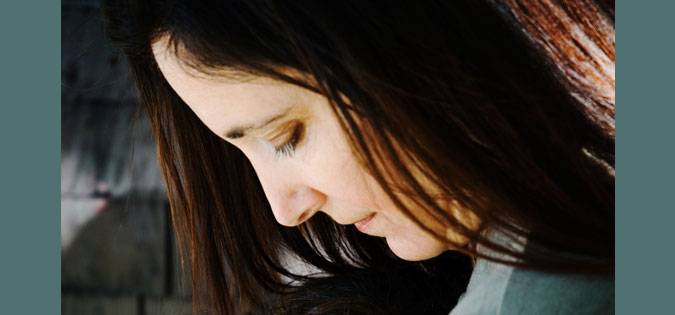 woman looking down