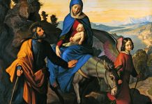 "The Flight into Egypt" by Julius Schnorr von Carolsfeld - public domain via Wikimedia Commons