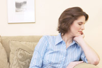 woman resting and thinking