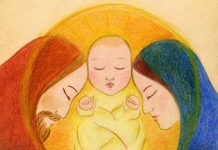 Nativity - baby Jesus with Mary and Joseph