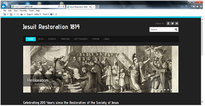 Jesuit Restoration website screenshot