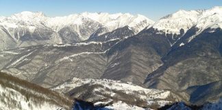 Ski area Rosa Khutor near Sochi, Russia