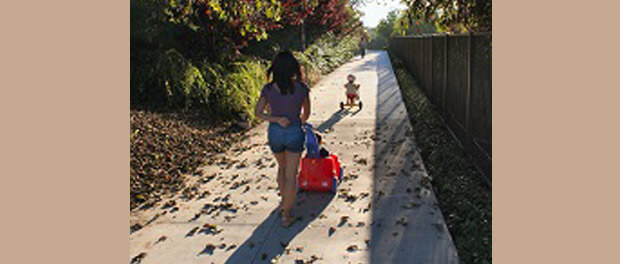 woman walking in summer