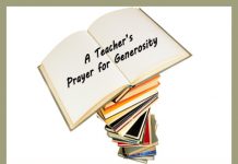 Teacher's Prayer for Generosity - stack of books