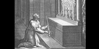 St. Ignatius lays down his sword at Montserrat