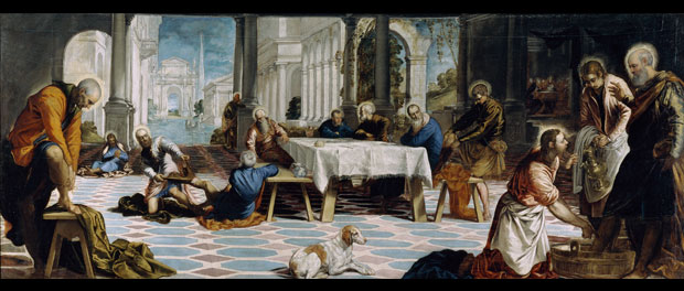 Tintoretto, "Christ Washing the Disciples' Feet," 1548–1549 via Wikimedia Commons