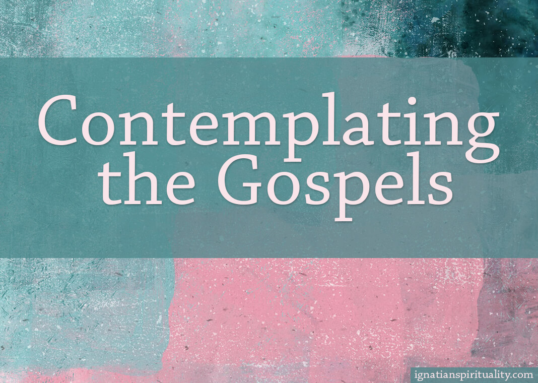 Contemplating the Gospels - text over pink and green abstract geometrical background - oxygen/Moment/Getty Images