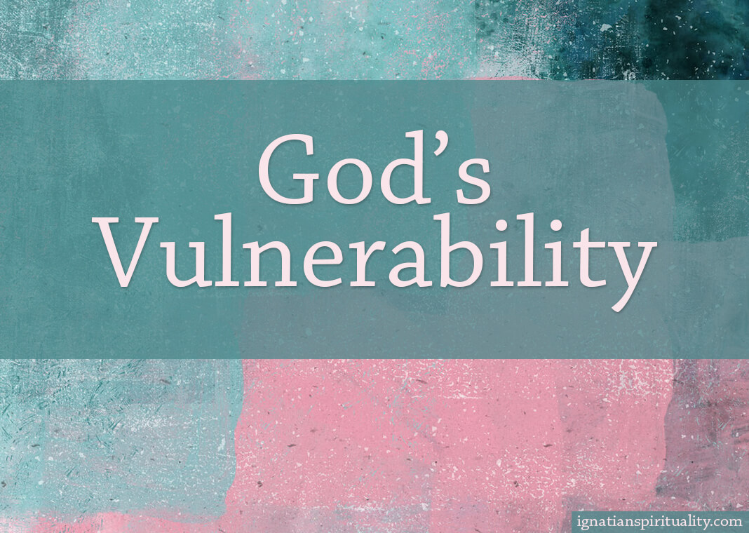 God's Vulnerability - text over pink and green abstract geometrical background - oxygen/Moment/Getty Images