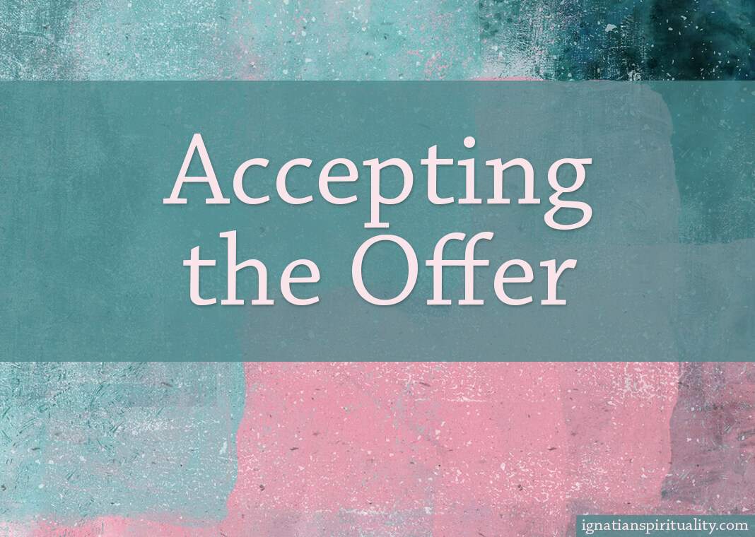 Accepting the Offer - text over pink and green abstract geometrical background - oxygen/Moment/Getty Images