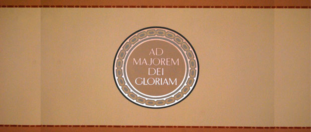 AMDG sign - Image by Eric E. Castro under (CC BY-SA 2.0) (cropped and lightened).