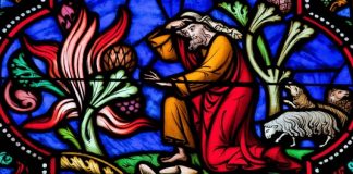 Moses in stained glass