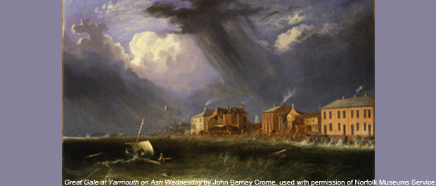 Great Gale at Yarmouth on Ash Wednesday by John Berney Crome, used with permission of Norfolk Museums Service (Norwich Castle Museum & Art Gallery)