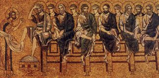 Holy Thursday - Mosaic in Basilica di San Marco in Venice - "Christ Washing the Feet of His Disciples"