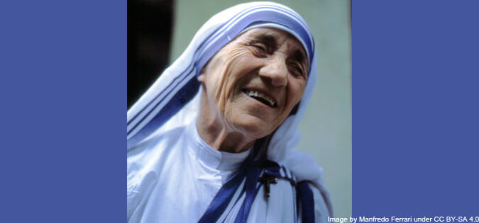 Mother Teresa of Calcutta - image by Manfredo Ferrari under CC BY-SA 4.0, via Wikimedia Commons