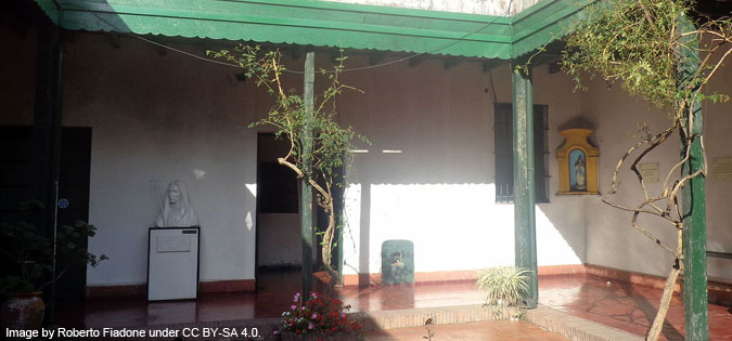 Image of the Holy House of Spiritual Exercises of Sister Maria Antonia de la Paz and Figueroa, in Buenos Aires, Argentina (cropped) by Roberto Fiadone under CC BY-SA 4.0.