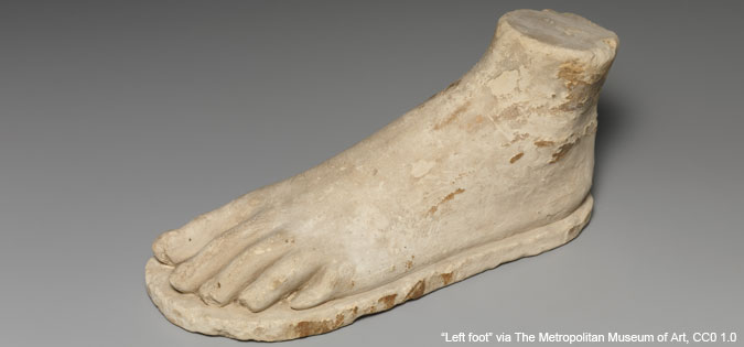 "Left foot" via The Metropolitan Museum of Art is licensed under CC0 1.0.