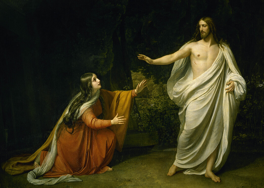 "Christ's Appearance to Mary Magdalene after the Resurrection" by Alexander Andreyevich Ivanov - public domain via Wikimedia Commons