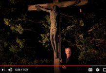 Michael Sparough, SJ, at the foot of the crucifix - video screenshot