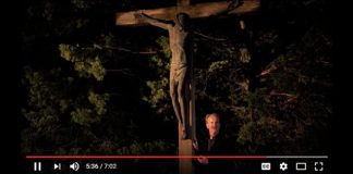 Michael Sparough, SJ, at the foot of the crucifix - video screenshot