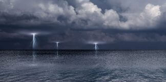 storm clouds and lightning