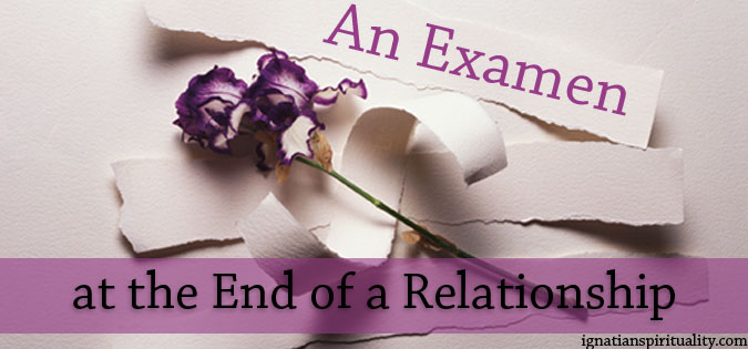 An Examen at the End of a Relationship - words next to purple flowers