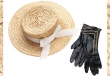 straw hat and gloves