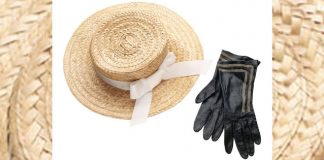 straw hat and gloves