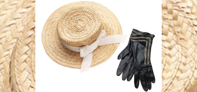 straw hat and gloves