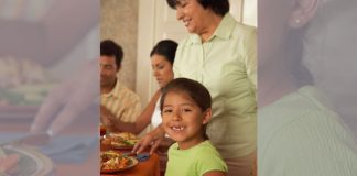 family at dinner table