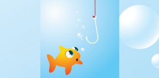 fish and hook cartoon