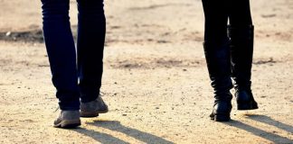 two people walking together