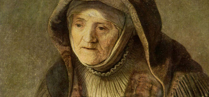 "The Prophetess Anna" by Rembrandt [cropped], public domain via Wikimedia Commons