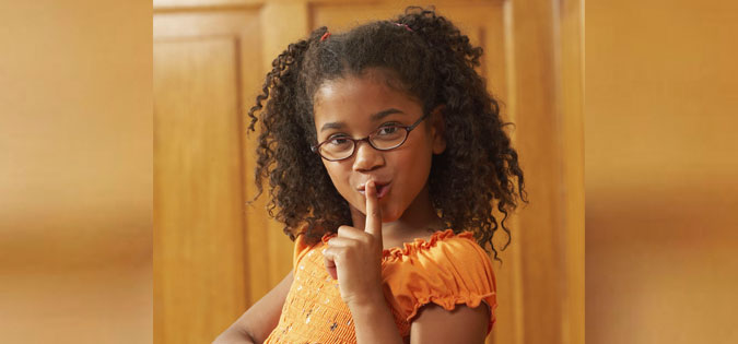 shh - girl gestures for silence