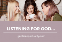 Listening for God - women sharing conversation and coffee
