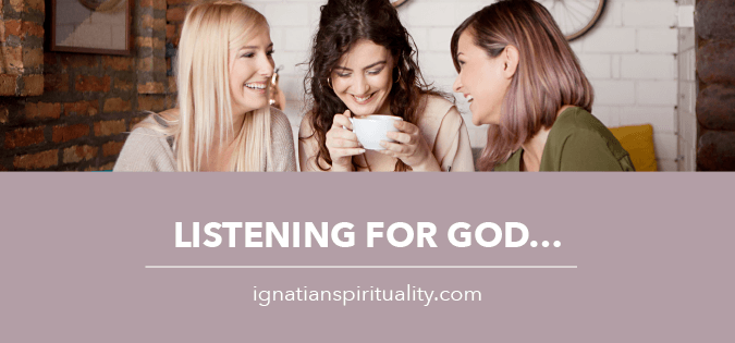 Listening for God - women sharing conversation and coffee