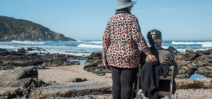 female friends looking out over the sea