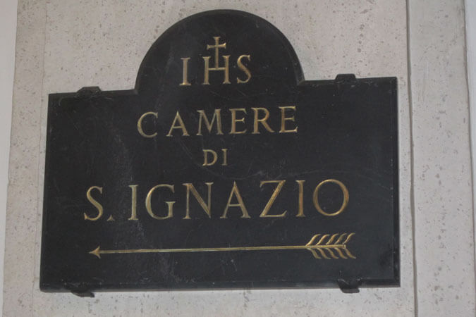 sign to the rooms of St. Ignatius, in Rome