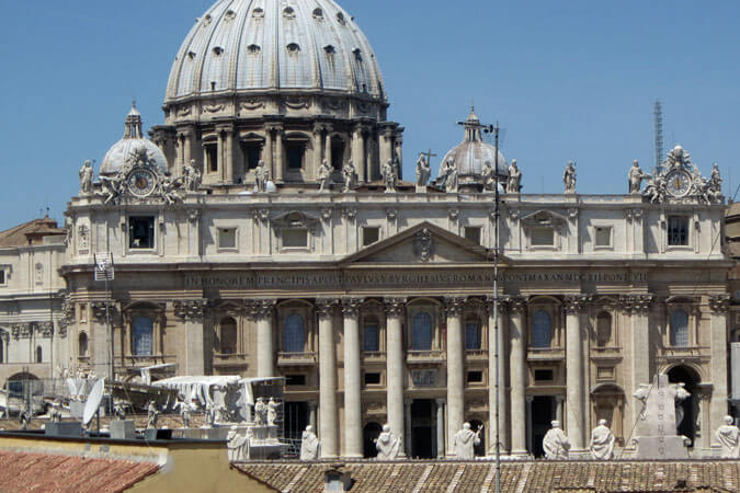 View of St. Peter’s Basilica from the rooftop of the Jesuit headquarters today