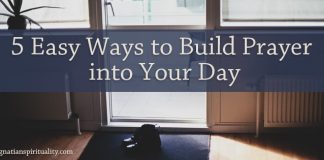 5 Easy Ways to Build Prayer into Your Day - words against a background of an entryway with shoes at the door