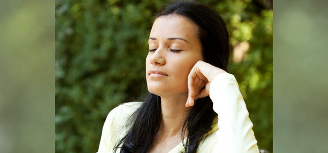 woman sitting in silence